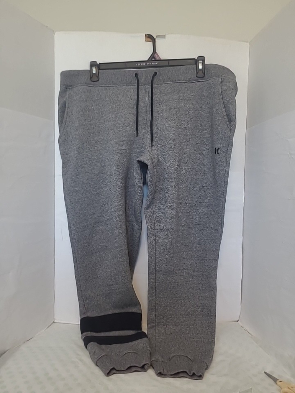 Hurley Heather Gray Fleece Joggers with Drawstring